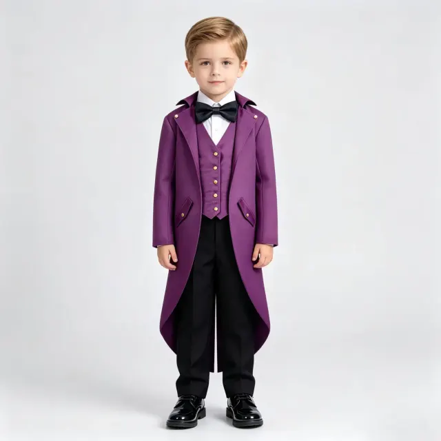 Kids Medieval Renaissance Punk Tailcoat Costume Set detail 13