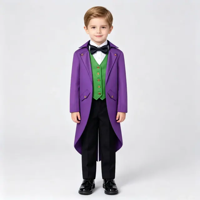 Kids Medieval Renaissance Punk Tailcoat Costume Set detail 14