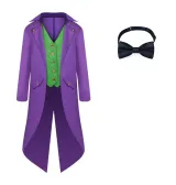 Purple-Green Tailcoat with Bow Tie