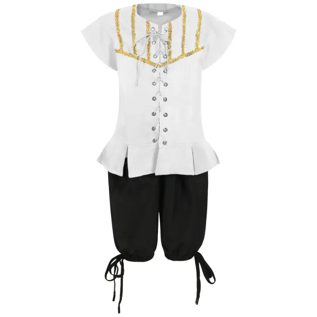 Kids Pirate Captain Cosplay Costume Set for Halloween Stage detail 1