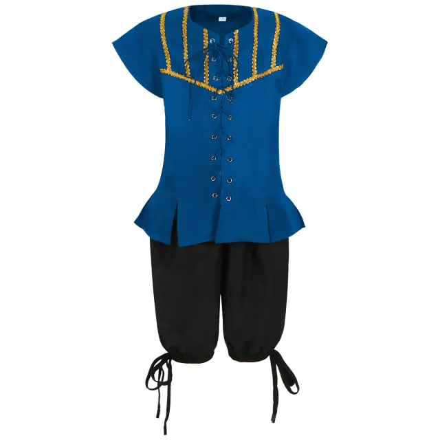 Kids Pirate Captain Cosplay Costume Set for Halloween Stage detail 2