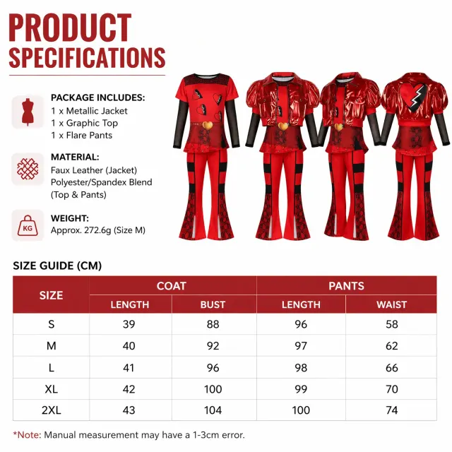 Kids Queen of Hearts Cosplay Costume for Halloween detail 2