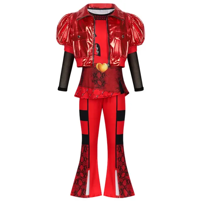 Kids Queen of Hearts Cosplay Costume for Halloween detail 8