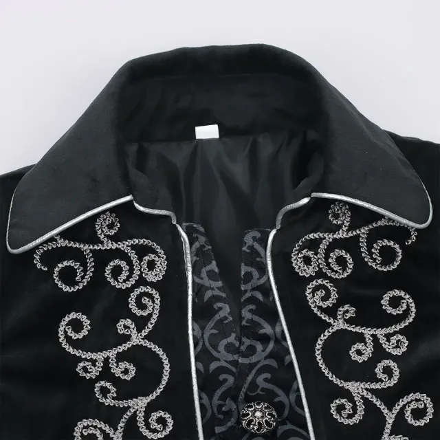 detalle de Disfraz cosplay infantil de frac con ribete plateado de estilo Renacimiento 4