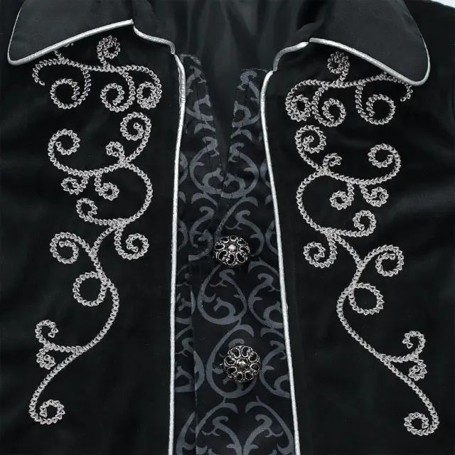 detalle de Disfraz cosplay infantil de frac con ribete plateado de estilo Renacimiento 5