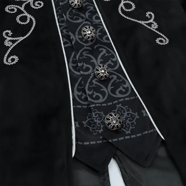 detalle de Disfraz cosplay infantil de frac con ribete plateado de estilo Renacimiento 6