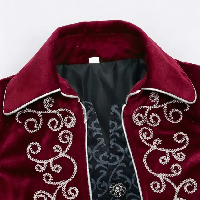 detalle de Disfraz cosplay infantil de frac con ribete plateado de estilo Renacimiento 11