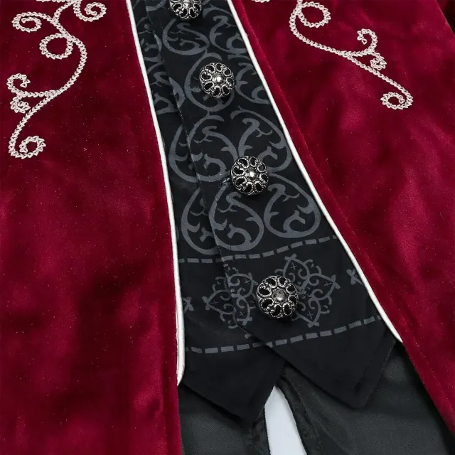 detalle de Disfraz cosplay infantil de frac con ribete plateado de estilo Renacimiento 13