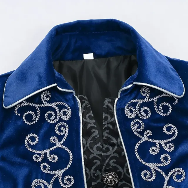 detalle de Disfraz cosplay infantil de frac con ribete plateado de estilo Renacimiento 18