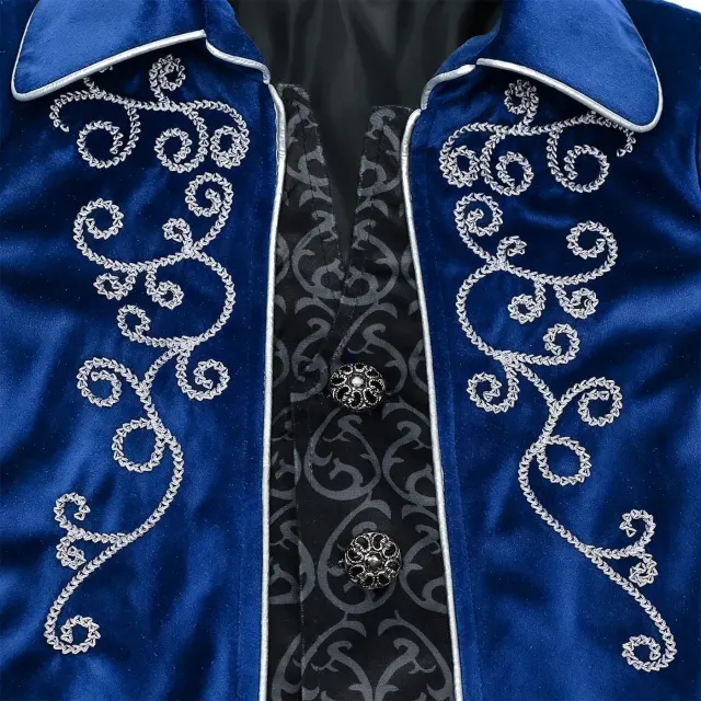 detalle de Disfraz cosplay infantil de frac con ribete plateado de estilo Renacimiento 19