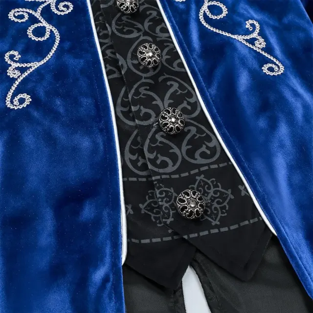 detalle de Disfraz cosplay infantil de frac con ribete plateado de estilo Renacimiento 20