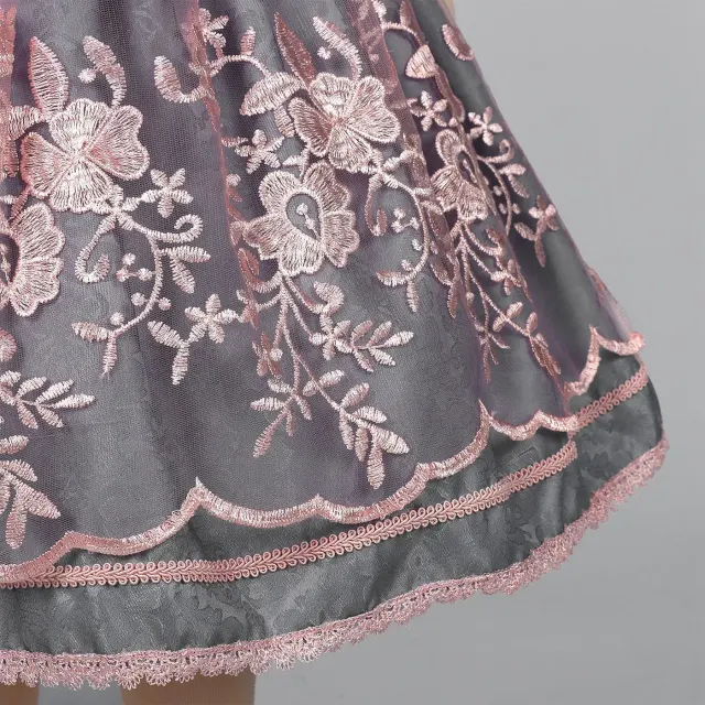 Kids Short-Sleeve Lace-Up Beer Maid Dress Costume Set detail 3