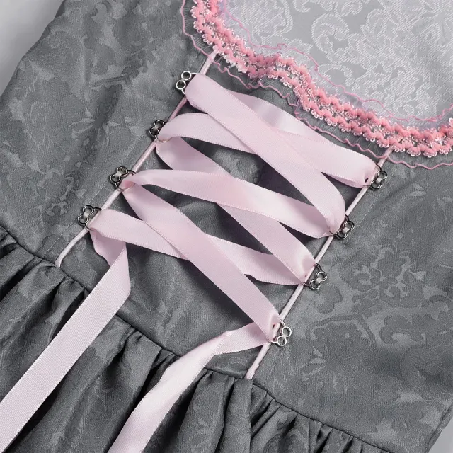 Kids Short-Sleeve Lace-Up Beer Maid Dress Costume Set detail 5