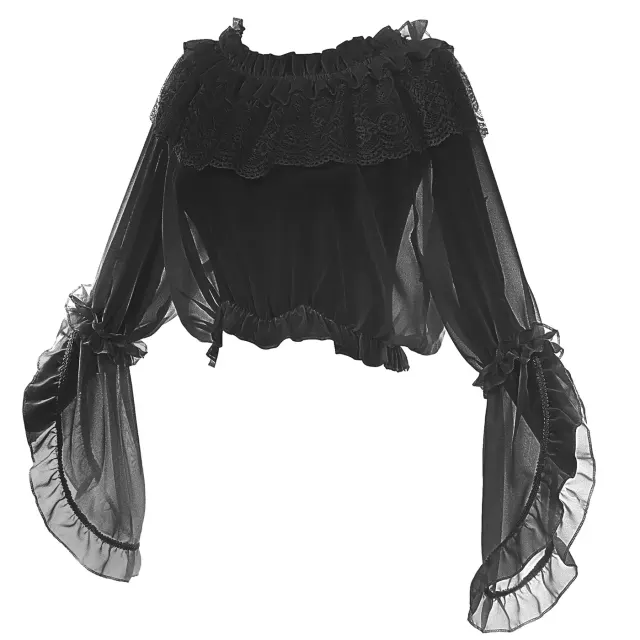 Lolita Long-Sleeve Off-Shoulder Princess Inner Top Halloween detail 5