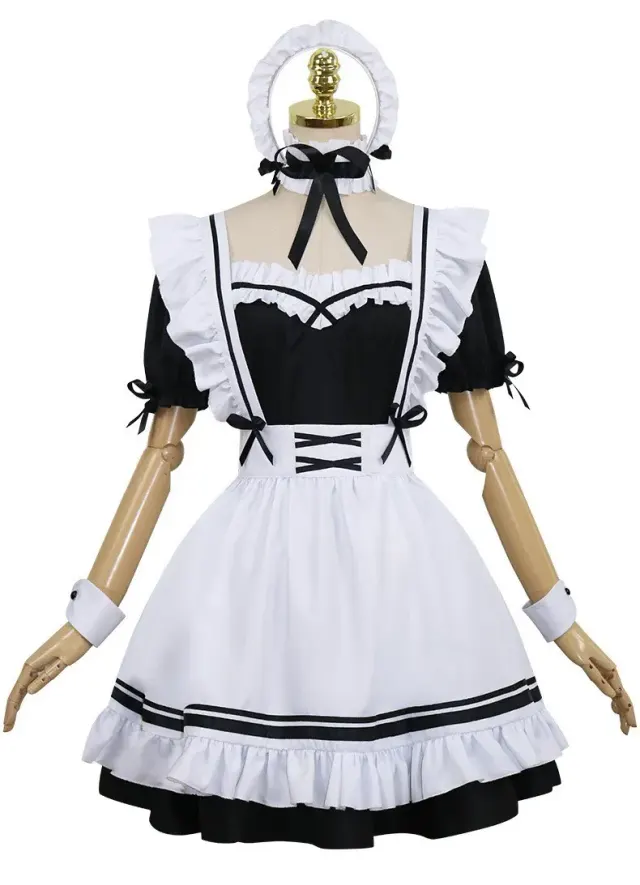 Women's Lolita Maid Cosplay Dress Full Set detail 2