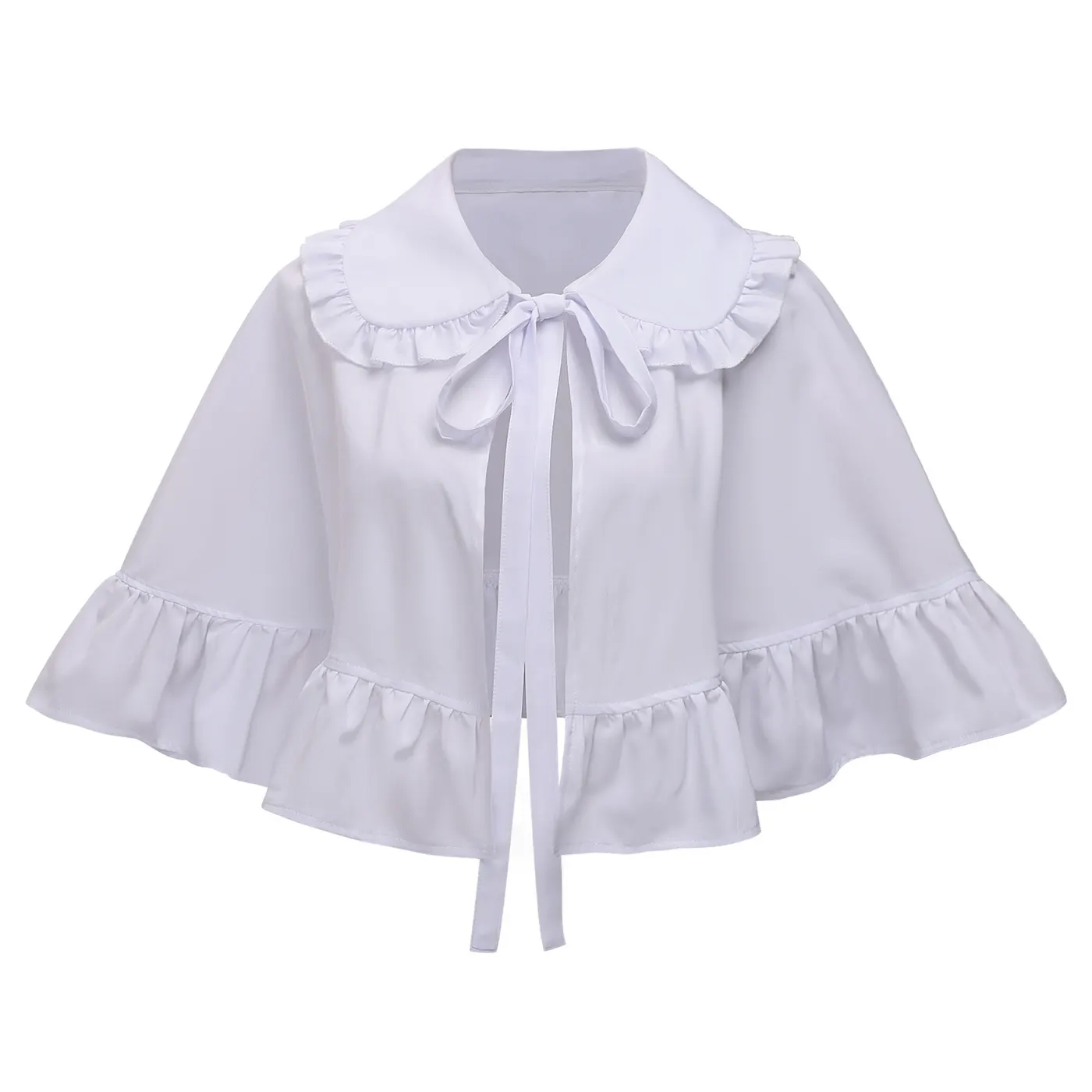 Lolita Ruffled Bow Capelet French Vintage Stage Shrug detail 4