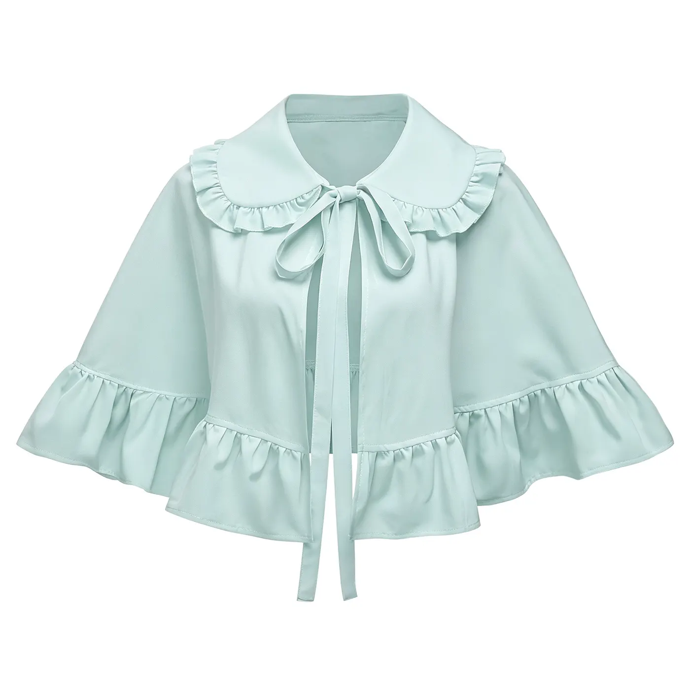 Lolita Ruffled Bow Capelet French Vintage Stage Shrug detail 19