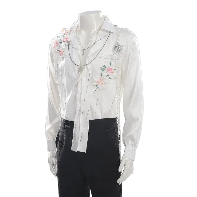 Love and Deepspace Caleb Floating Flowers Cosplay Shirt detail 2