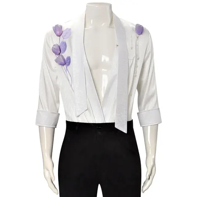 Love and Deepspace Caleb Floating Flowers Cosplay Shirt detail 15