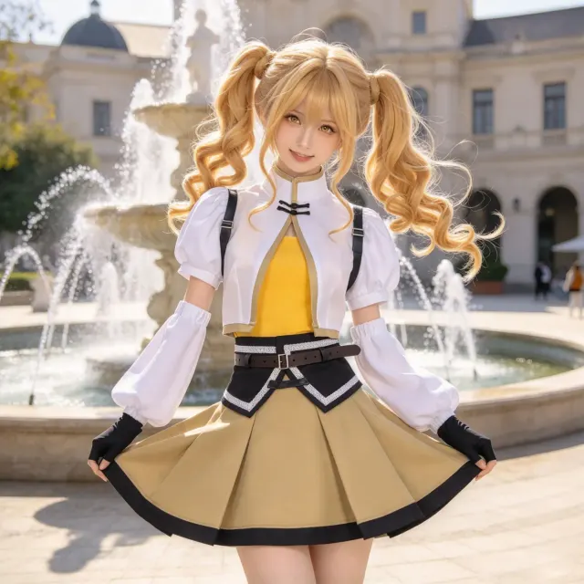 Mami Tomoe cosplay costume from Madoka Magica: Walpurgisnacht Rising, designed for anime and game character cosplay.