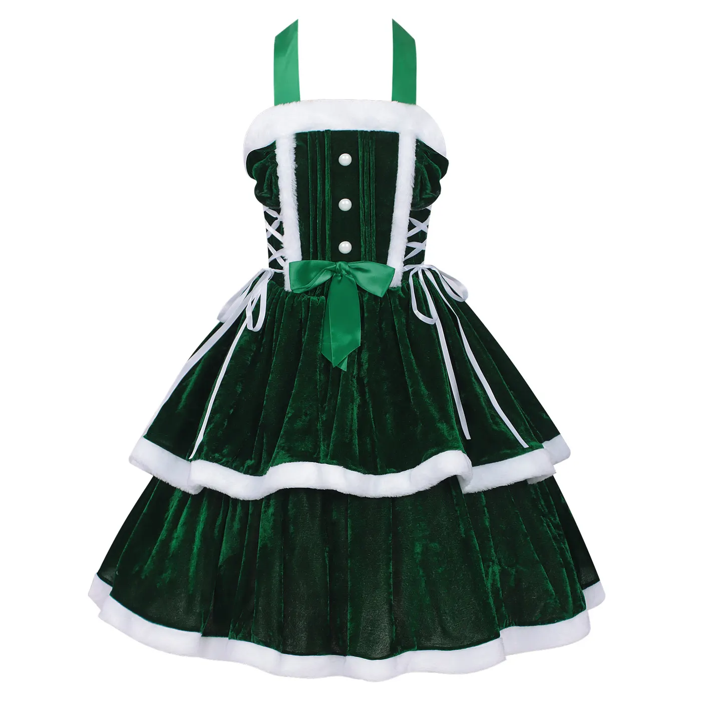 Medieval Sweet Christmas Cosplay Camisole Stage Costume detail 21