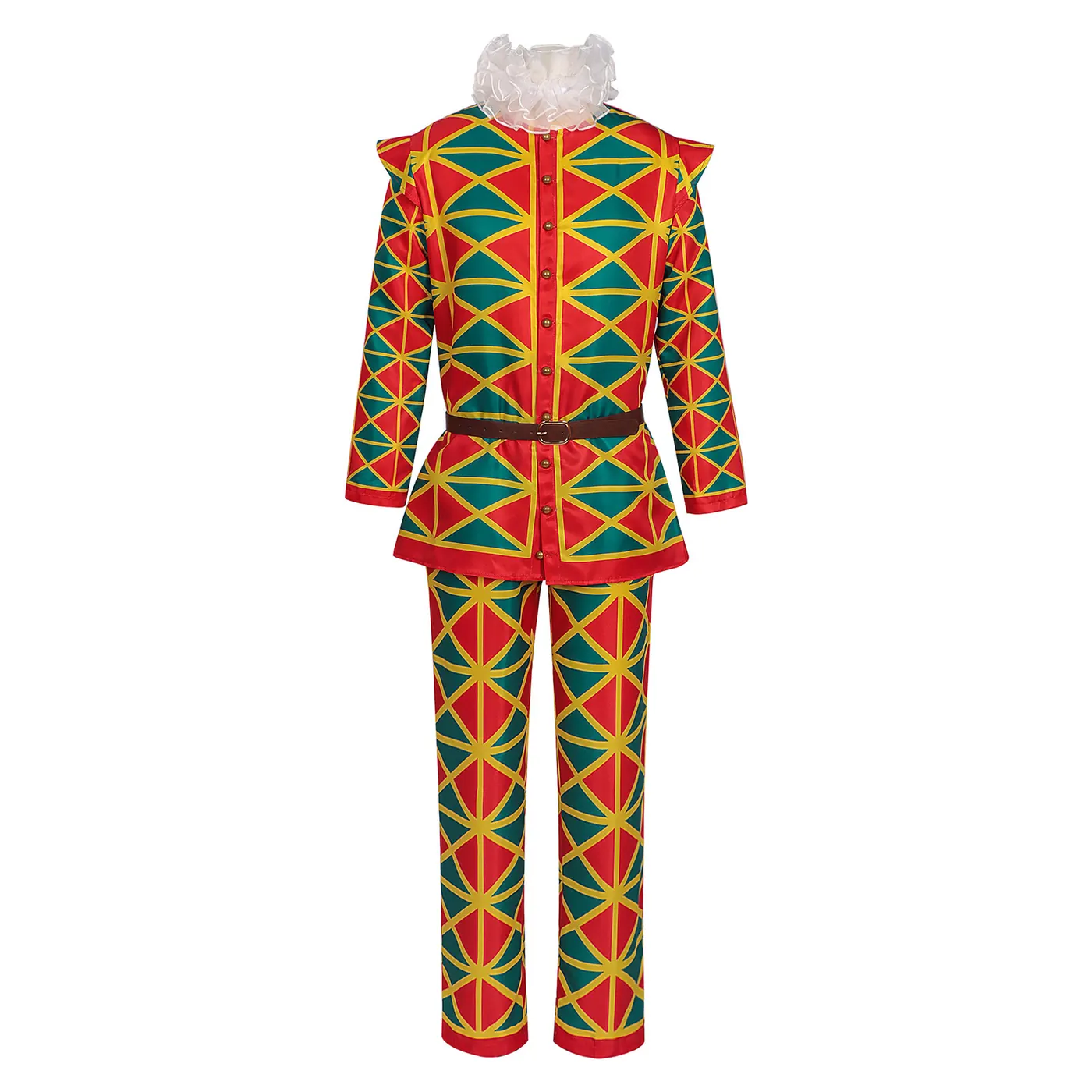 Medieval Circus Clown Couples Costume for Halloween Cosplay detail 12