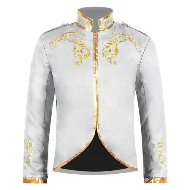 Medieval Court Embroidered Men's Prince Suit Set detail 4