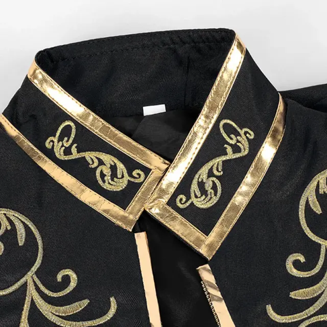 Medieval Court Embroidered Men's Prince Suit Set detail 7
