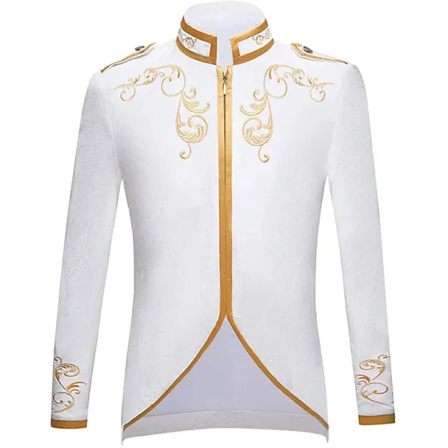 Medieval Court Gold Embroidered Prince Cosplay Jacket detail 2