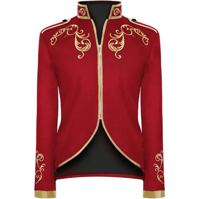 Medieval Court Gold Embroidered Prince Cosplay Jacket detail 8
