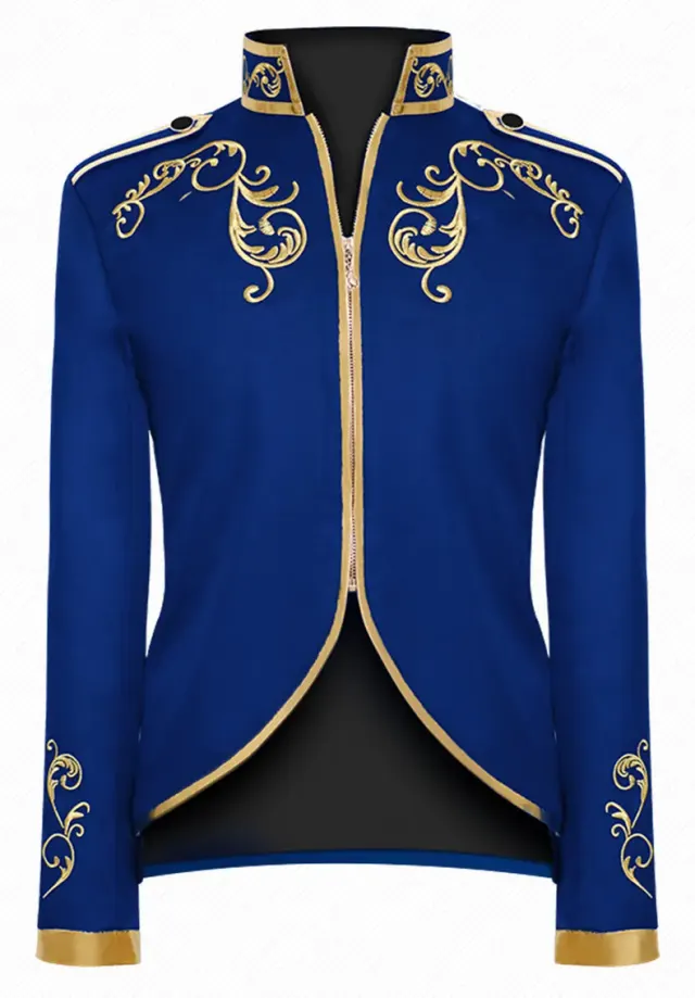 Medieval Court Gold Embroidered Prince Cosplay Jacket detail 15