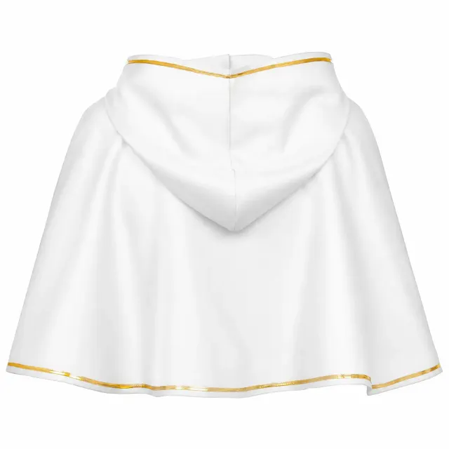 Unisex Medieval Gold-Trim Hooded Cape Halloween Cosplay Costume detail 2