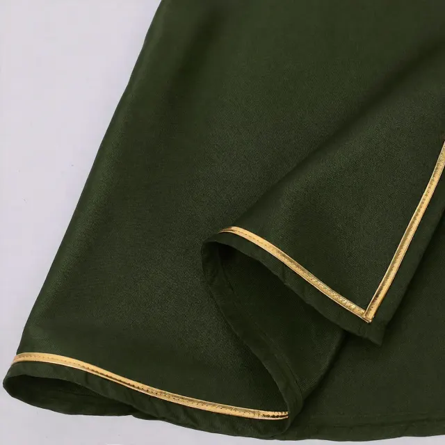 Unisex Medieval Gold-Trim Hooded Cape Halloween Cosplay Costume detail 13