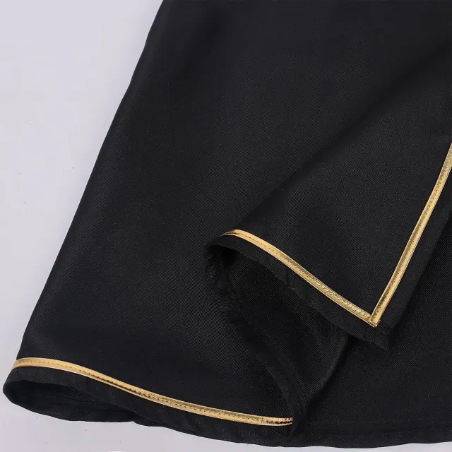 Unisex Medieval Gold-Trim Hooded Cape Halloween Cosplay Costume detail 17