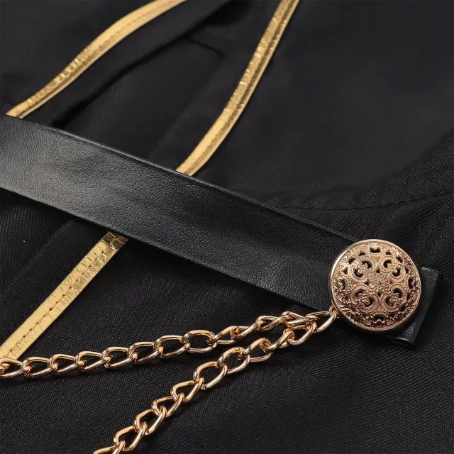 Unisex Medieval Gold-Trim Hooded Cape Halloween Cosplay Costume detail 18
