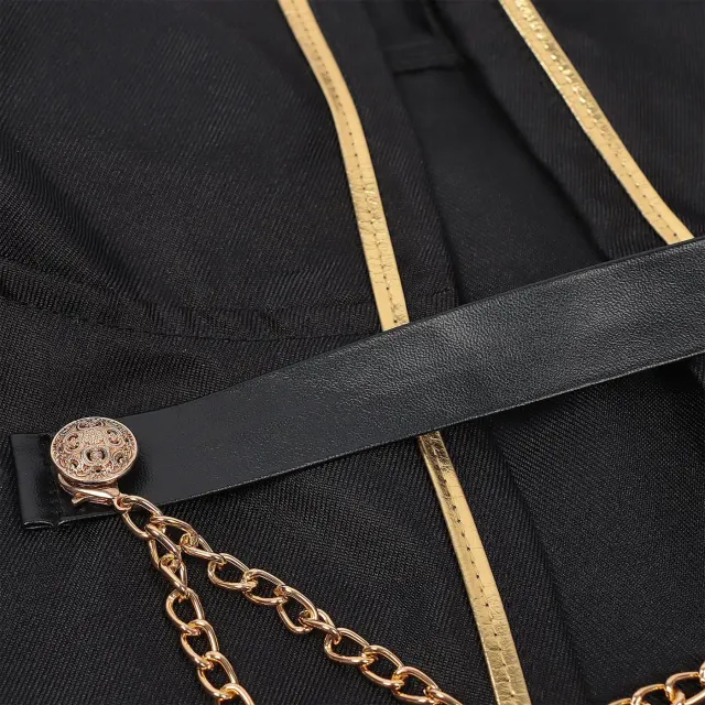 Unisex Medieval Gold-Trim Hooded Cape Halloween Cosplay Costume detail 19