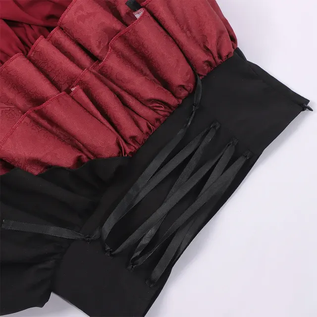 Medieval Gothic High-Waisted Tiered Pirate Skirt for Halloween detail 6
