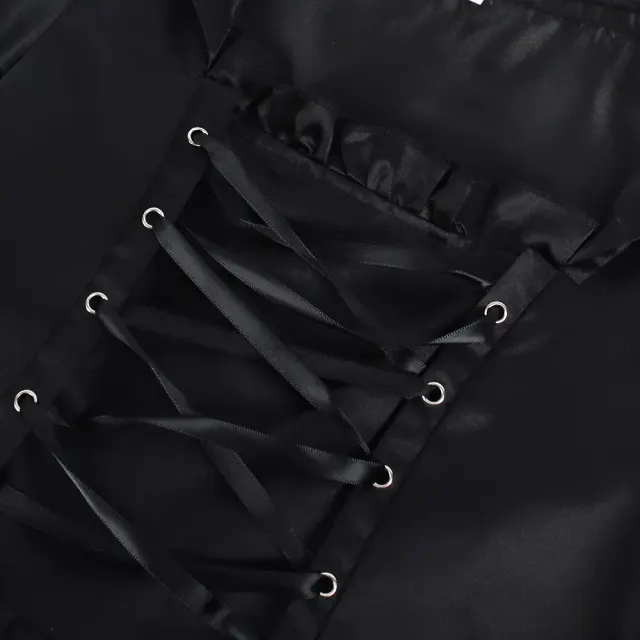 Medieval Gothic Hooded Witch Dress Cosplay Costume detail 11