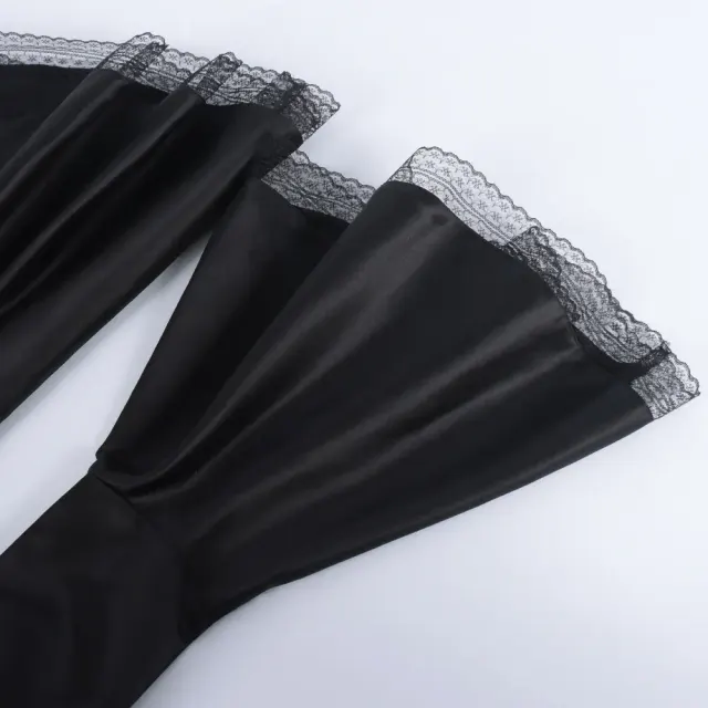 Medieval Gothic Hooded Witch Dress Cosplay Costume detail 14
