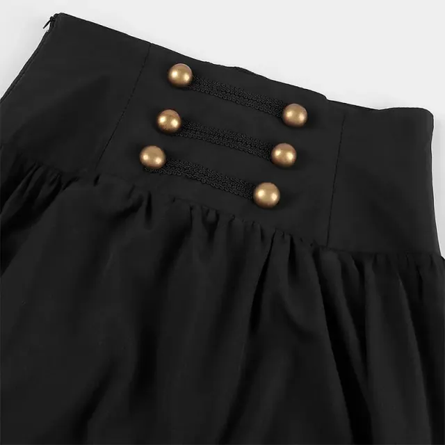 Medieval Gothic Lace-Up Ruffled Full Skirt for Women detail 4
