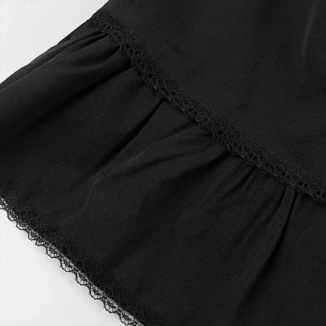 Medieval Gothic Lace-Up Ruffled Full Skirt for Women detail 7