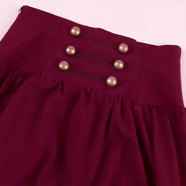 Medieval Gothic Lace-Up Ruffled Full Skirt for Women detail 11