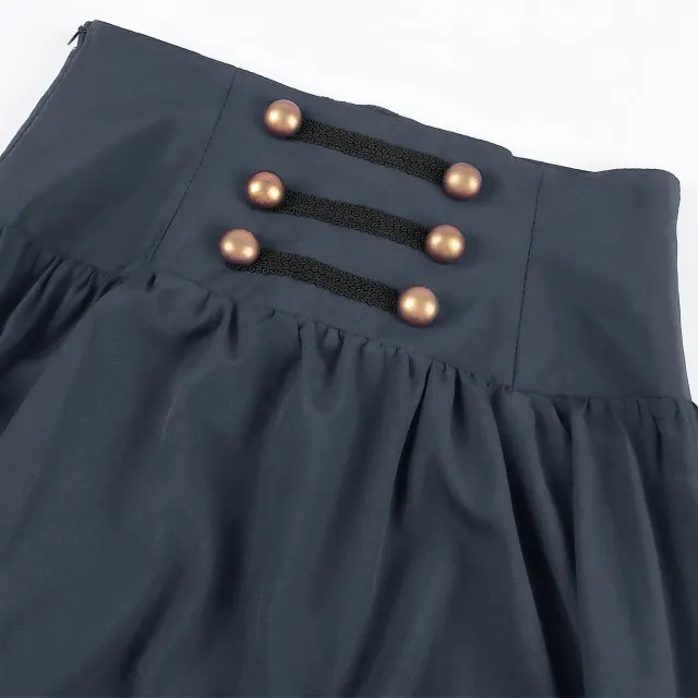 Medieval Gothic Lace-Up Ruffled Full Skirt for Women detail 18