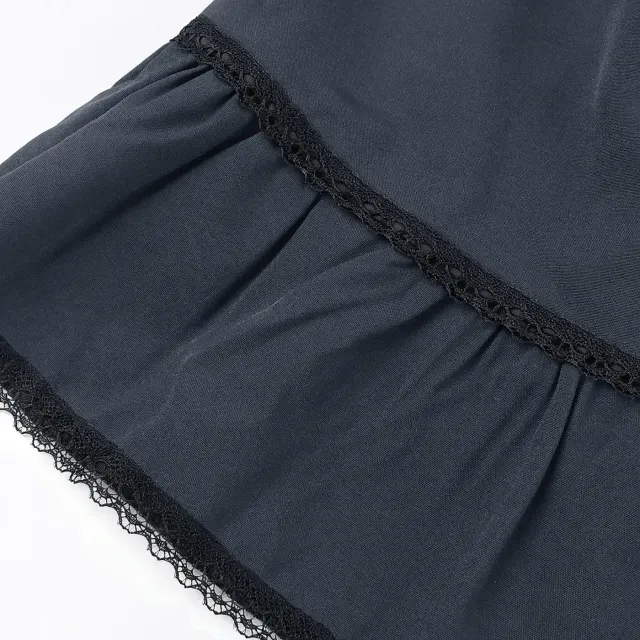 Medieval Gothic Lace-Up Ruffled Full Skirt for Women detail 21