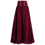 Lace-Trim Skirt - Red