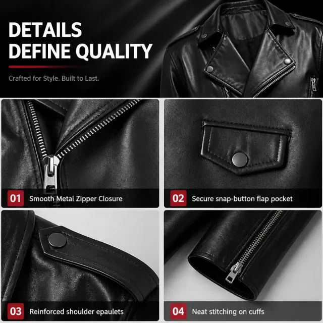 Medieval Gothic Punk Motorcycle Jacket for Stage Costume detail 4