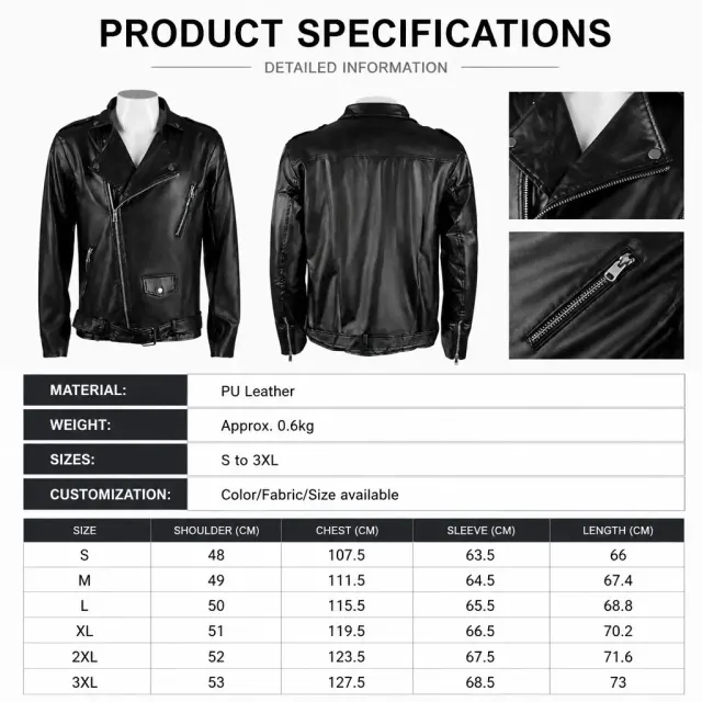 Medieval Gothic Punk Motorcycle Jacket for Stage Costume detail 5