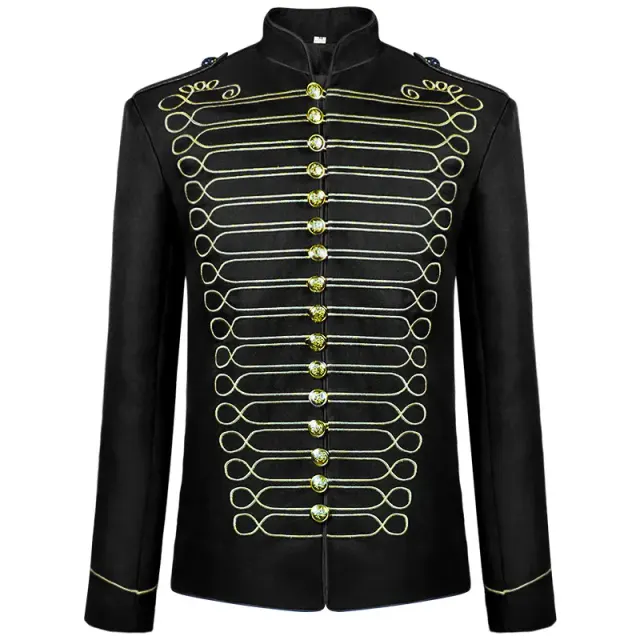 Medieval Gothic Steampunk Drummer Costume for Stage Performance detail 10