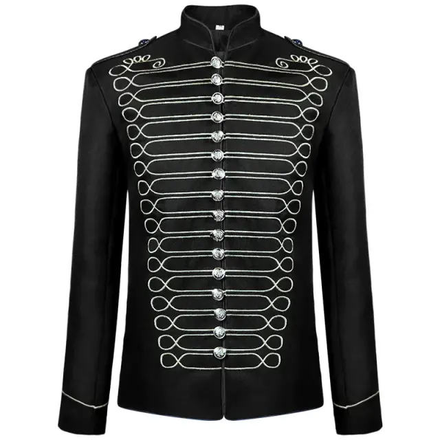 Medieval Gothic Steampunk Drummer Costume for Stage Performance detail 17