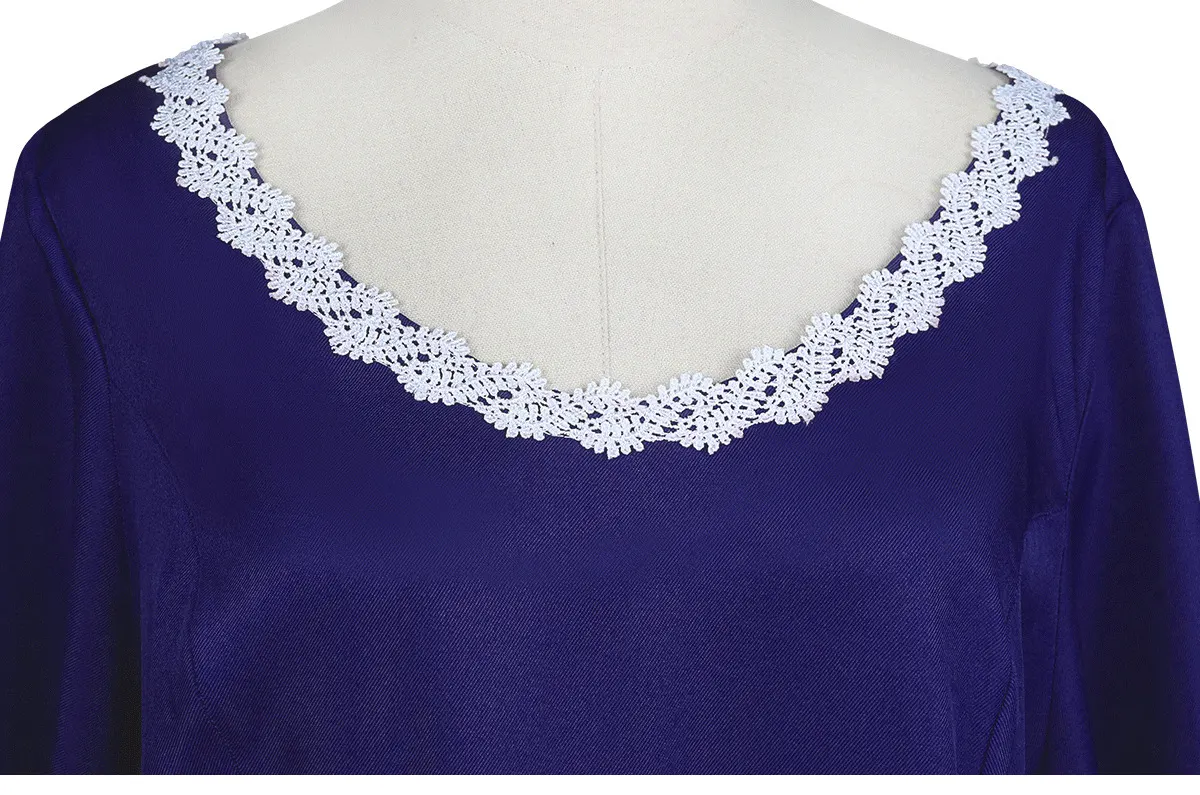 Medieval Hooded Lace-Up Cosplay Dress with Bell Sleeves detail 18